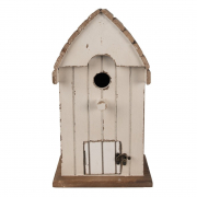 Vogelhaus beige braun aus Holz - Landhausstil